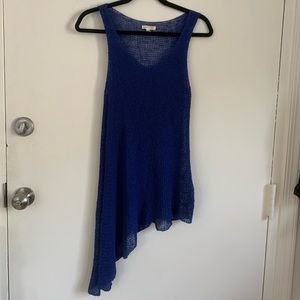 Eileen Fisher Asymmetrical Blue Tank Top M